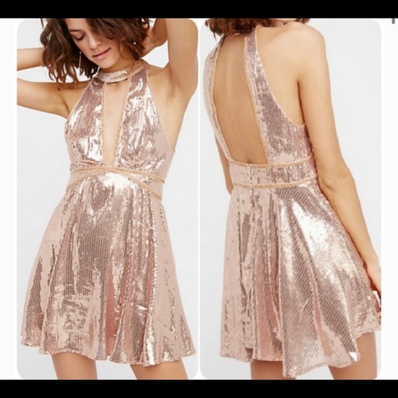 Free People Film Noir Sequin Mini Dress